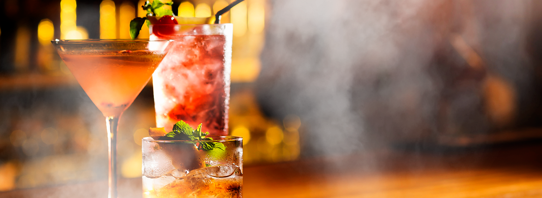 Bar atmosphere with bokeh lights